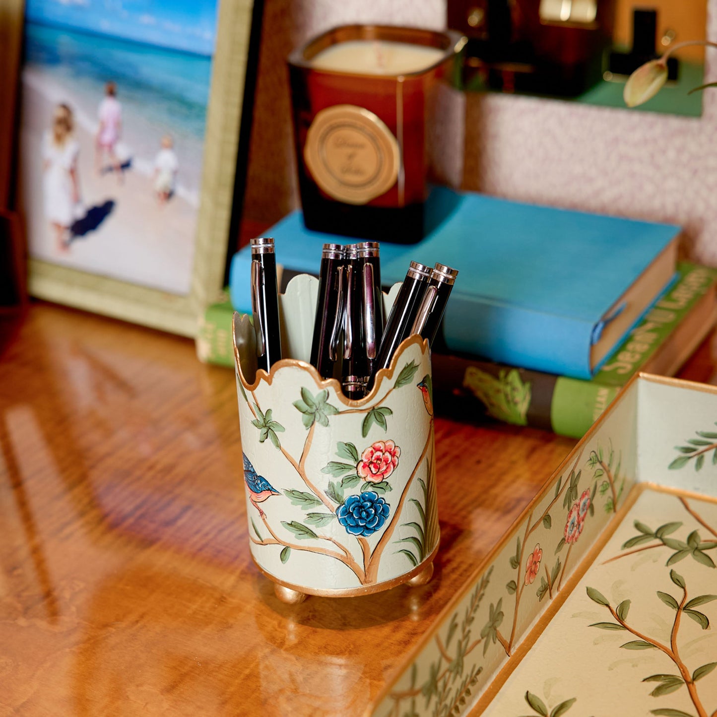 Chinoiserie Tole Pencil Pot