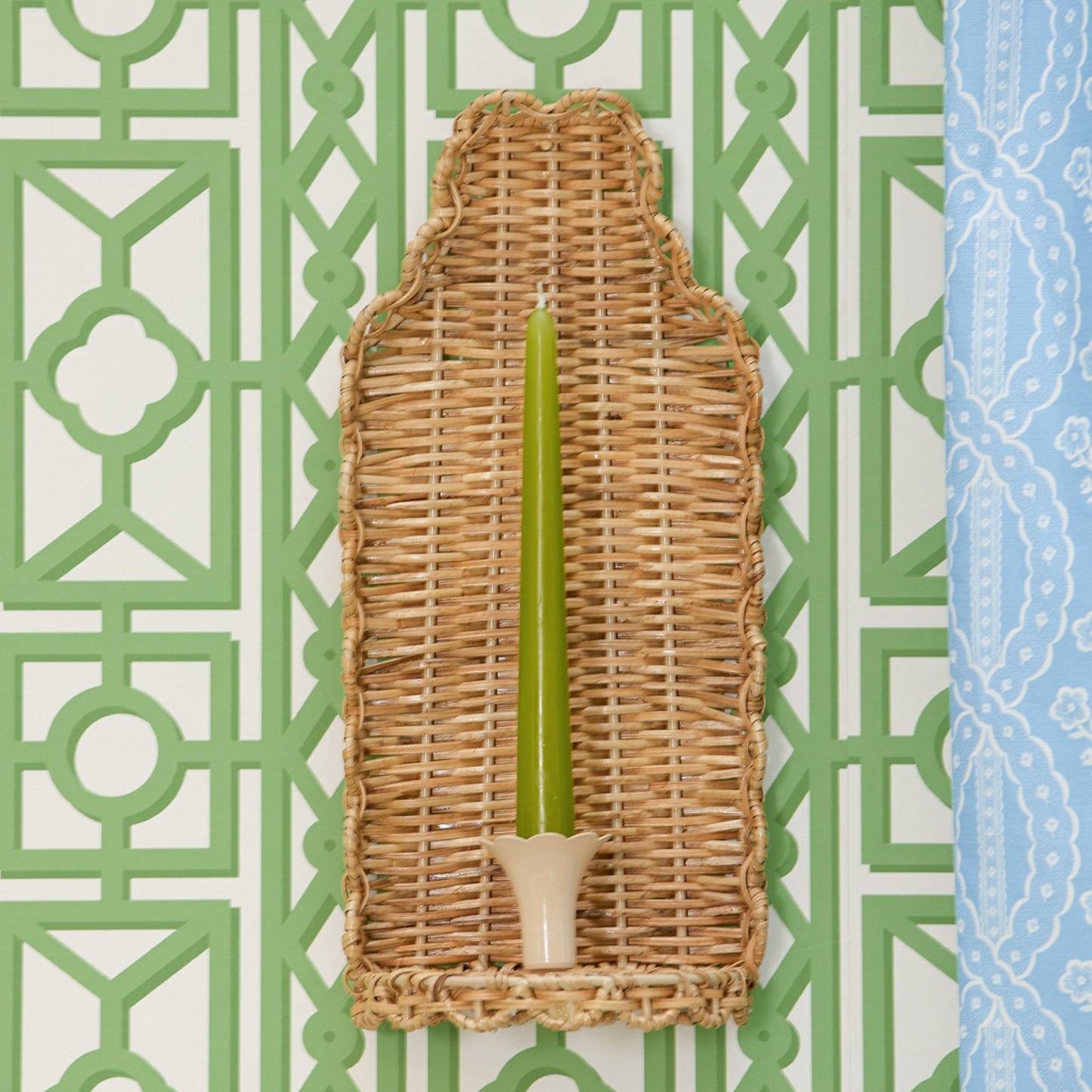 Rattan Candle Sconce