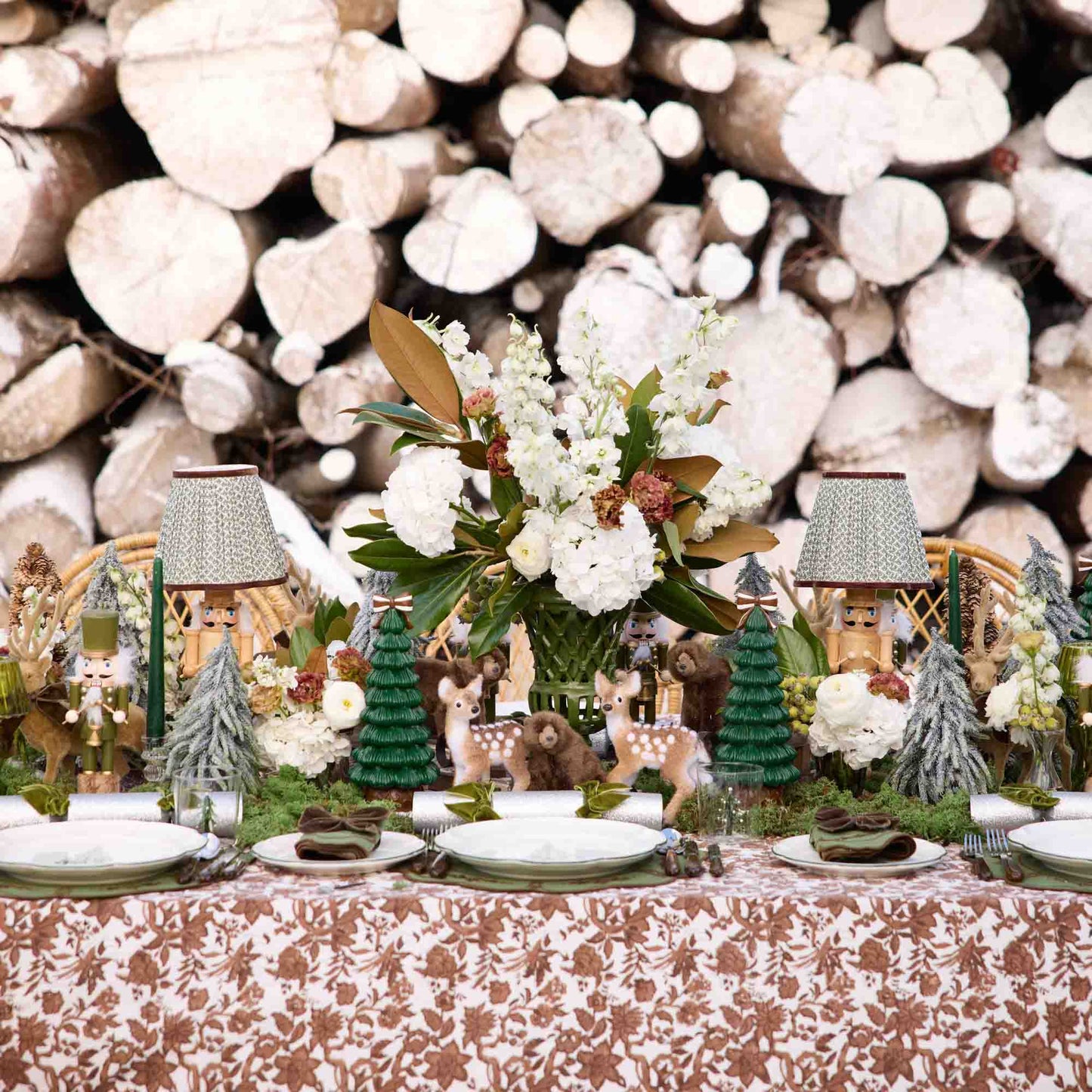 Chocolate Floral Pheasant Tablecloth