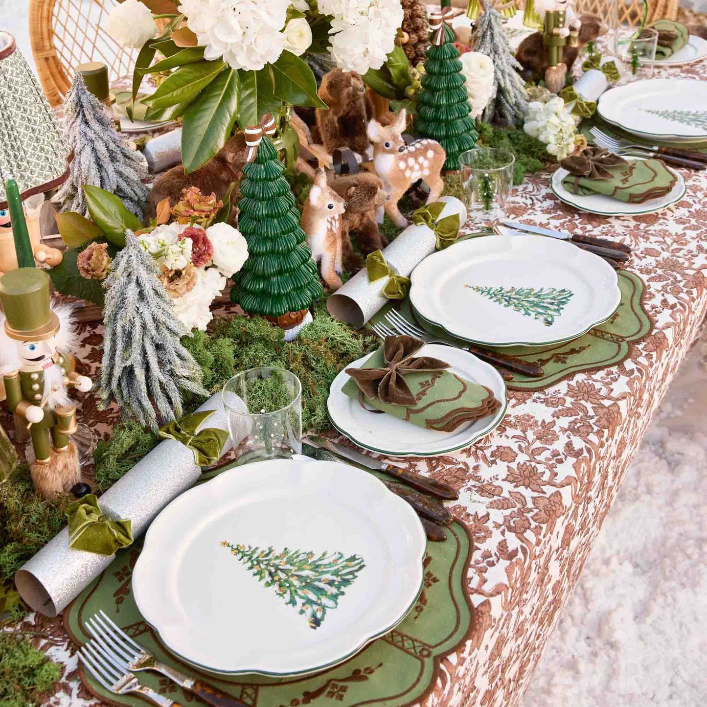 Chocolate Floral Pheasant Tablecloth