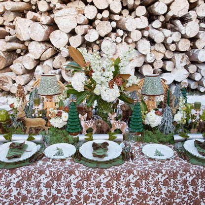 Green & Chocolate Doris Placemats & Napkins (Set of 4)