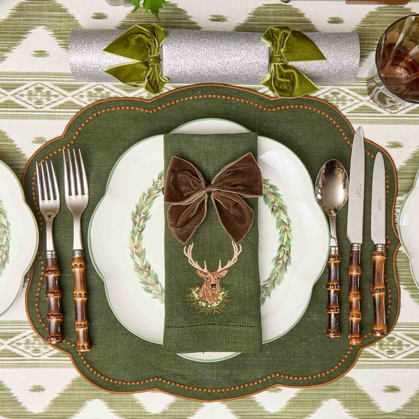 Olive Ikat Tablecloth