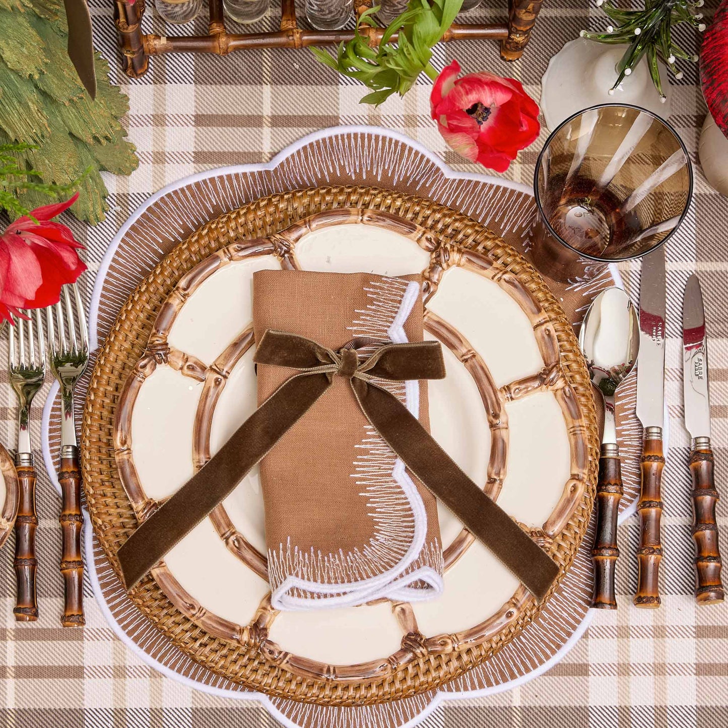 Caramel Alathea Linen Napkins (Set of 4)