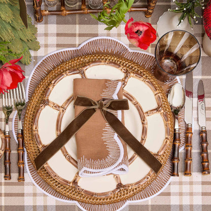 Brown Rattan Charger Plates (Set of 4)