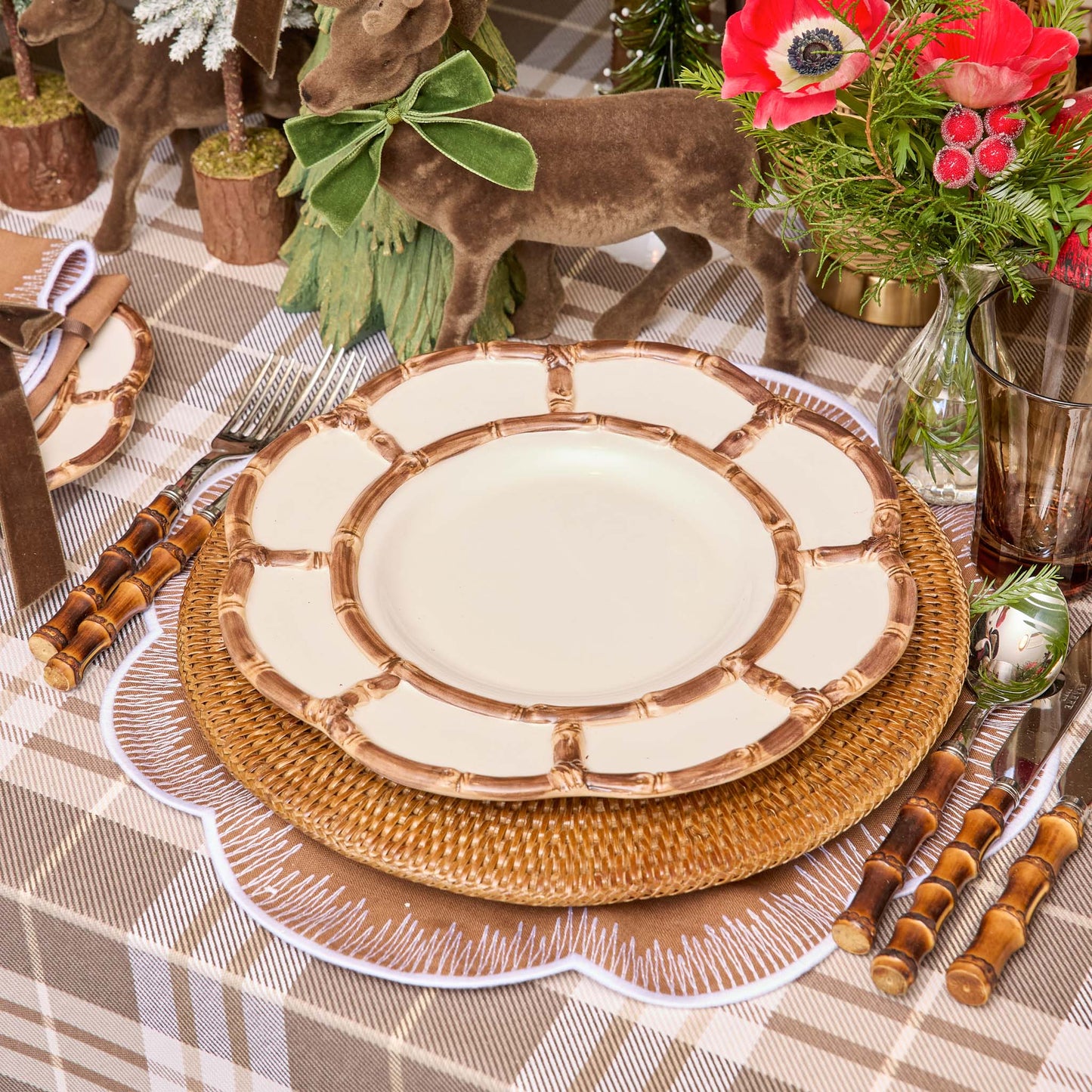 Brown Rattan Charger Plates (Set of 4)