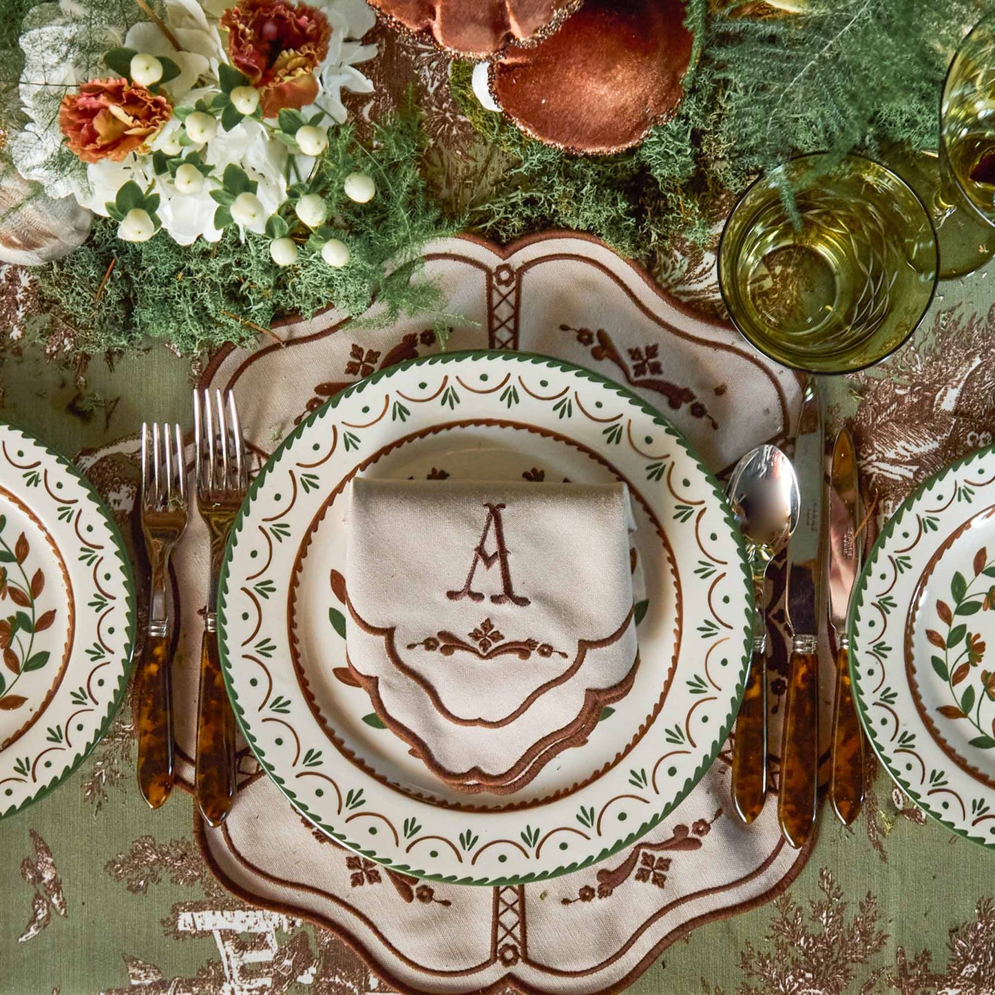 Taupe & Chocolate Doris Napkins (Set of 4)