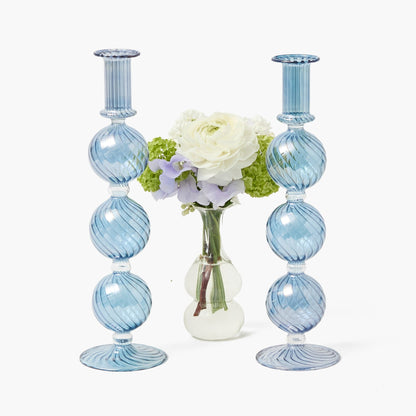 Azure Camille Candle Holders (Pair)