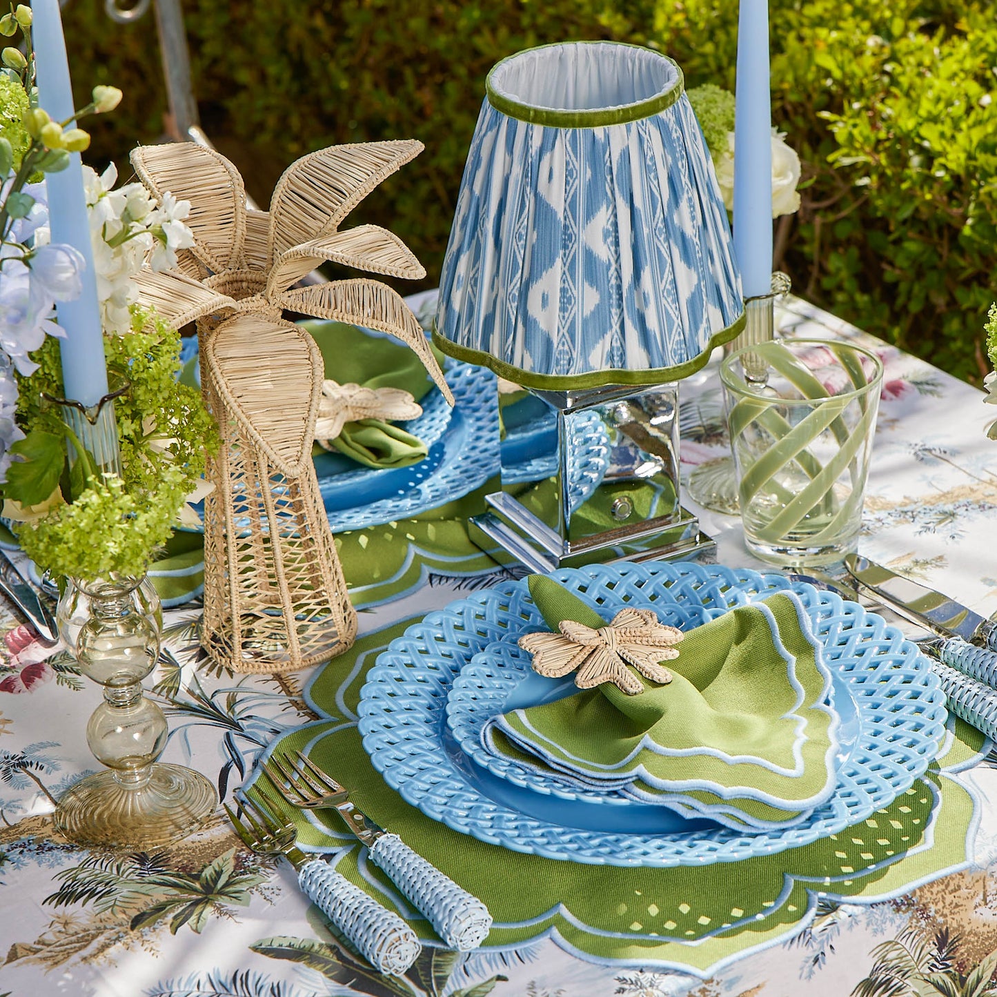 Green Fleur Napkins (Set of 4)
