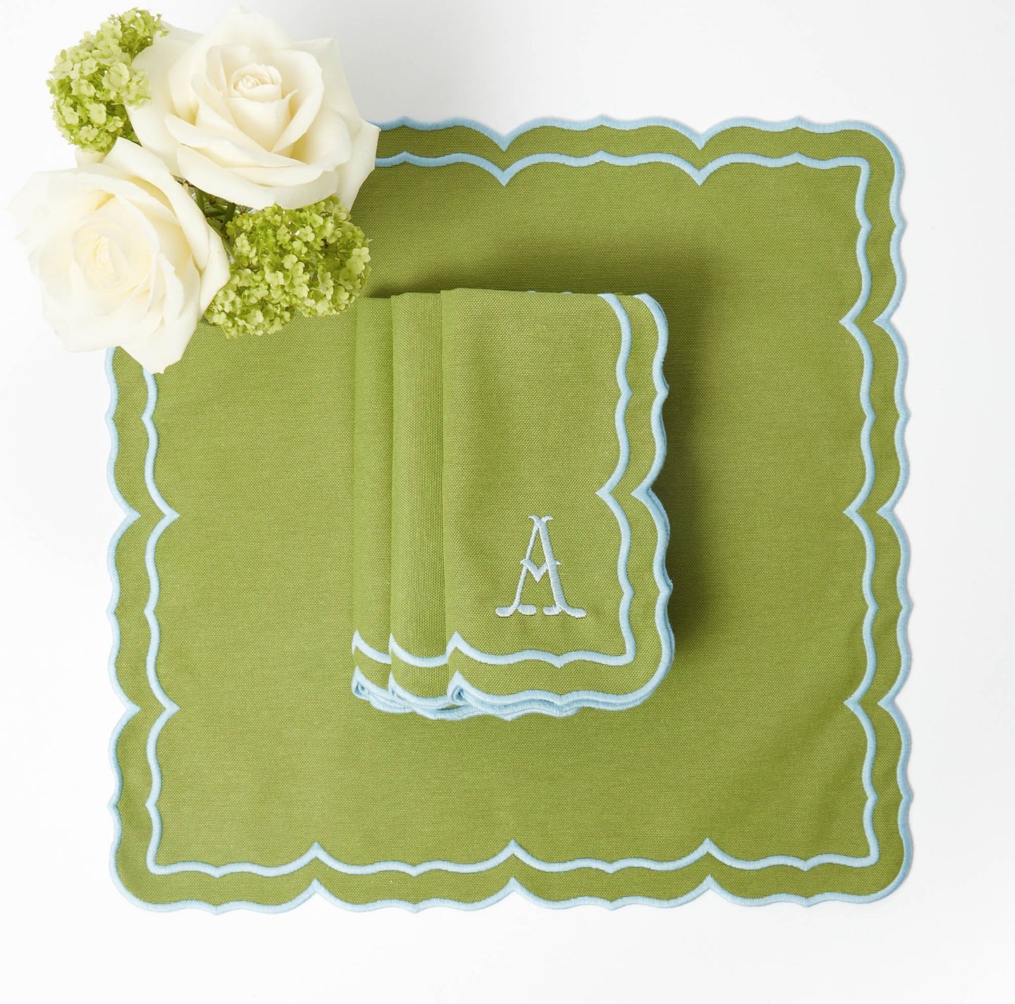 Green Fleur Napkins (Set of 4)