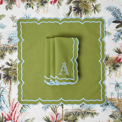 Green Fleur Napkins (Set of 4)