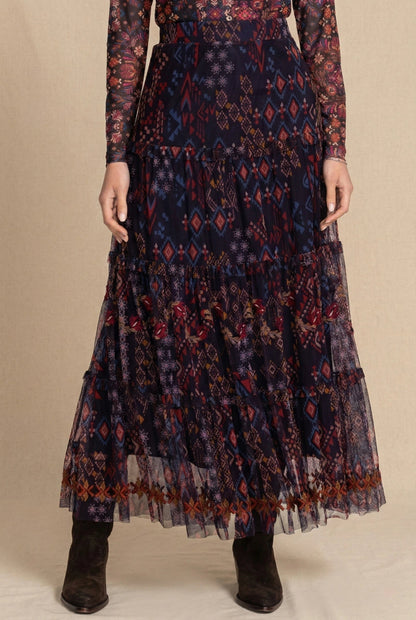 Johnny Was Arcellis Tiered Mesh Maxi Skirt C72425-8