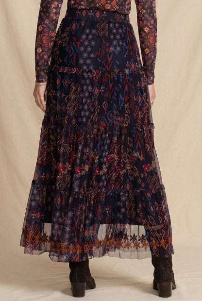 Johnny Was Arcellis Tiered Mesh Maxi Skirt C72425-8