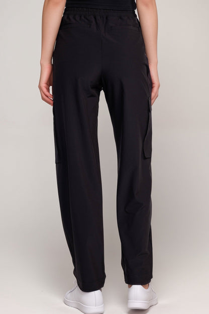 Johnny Was Bee Active Black Cargo Straight Leg Track Pant A7424-O