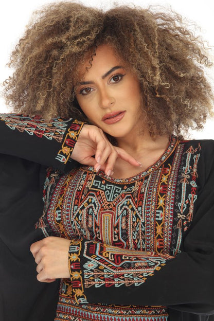 Johnny Was Biya Jaina Silk Embroidered Long Sleeve Blouse B12123