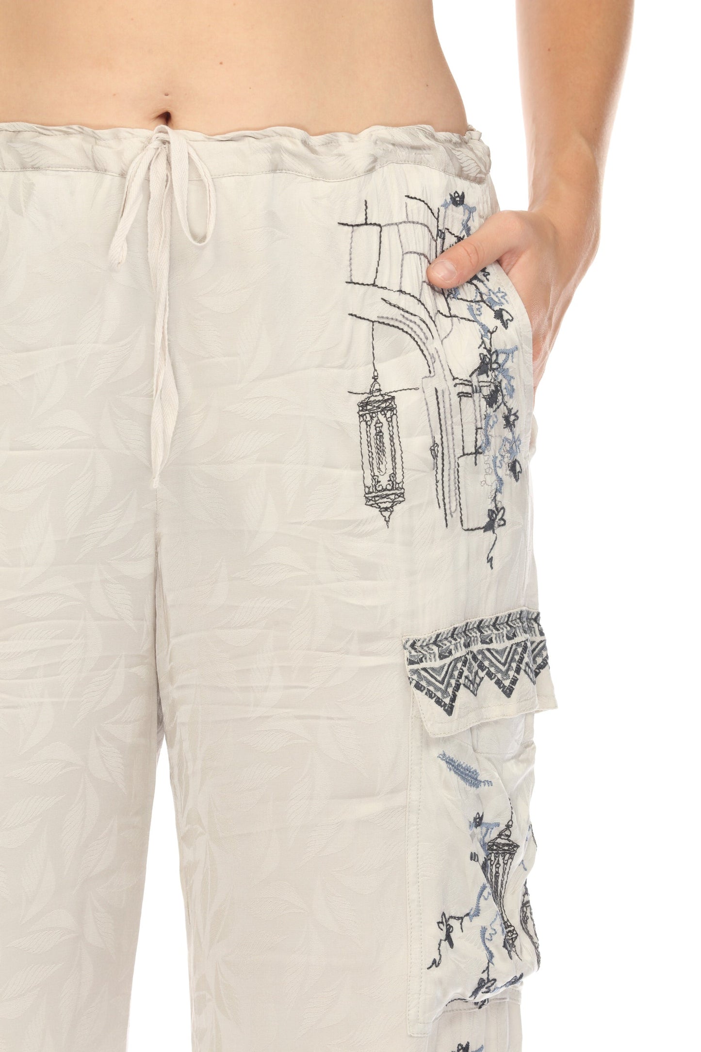 Johnny Was Biya Embroidered Bekki Cargo Pants B68024 *