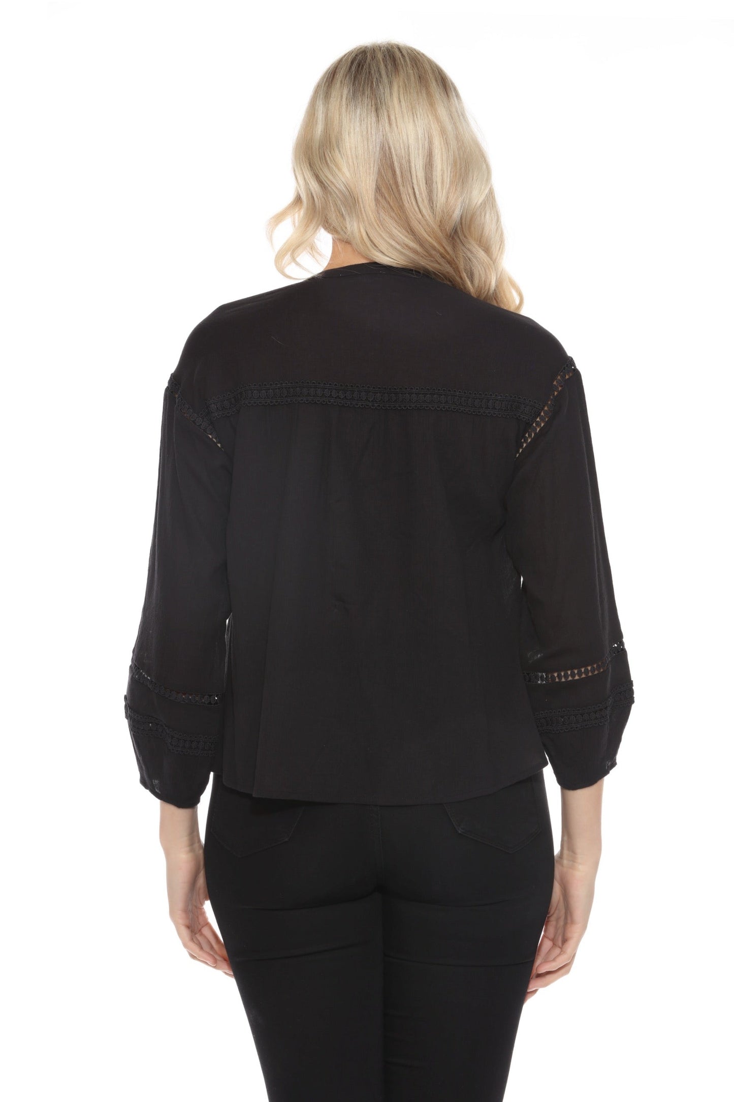 Johnny Was Calme Button Down Blouse with Sleeve Darts O21056