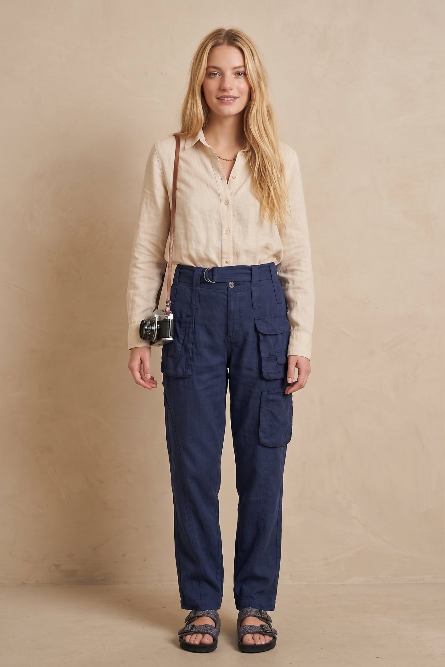 Johnny Was Calme Blue Nights Hailey Cargo Pant O60425-9