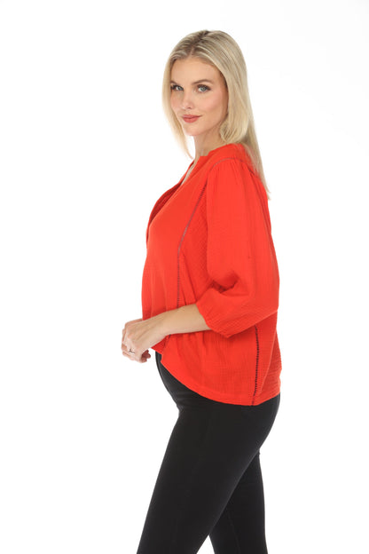 Johnny Was Calme Gauze Bishop Sleeve Blouse O21051-5 *