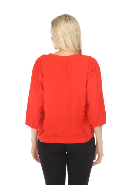 Johnny Was Calme Gauze Bishop Sleeve Blouse O21051-5 *