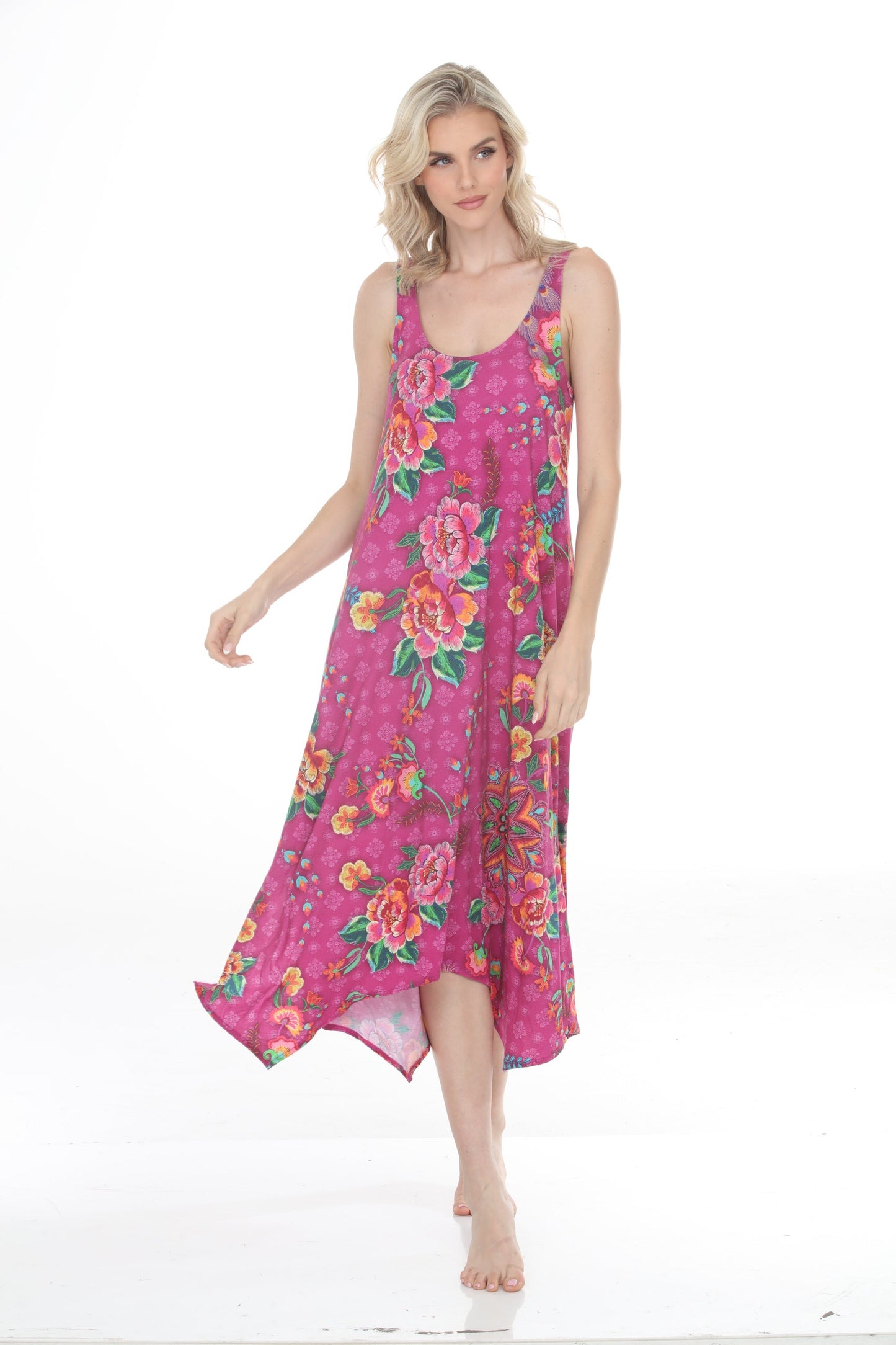 Johnny Was Pink Floral The Tank Sleep Dress MS8425