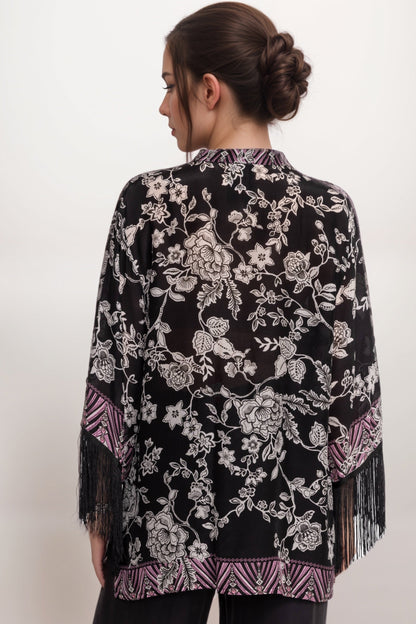 Johnny Was Black Edina Fringe Blouse C19624-6