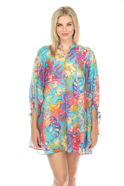 Johnny Was Helena Floral Mini Dress Boho Chic CSW8824-M