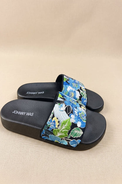 Johnny Was Jenn Embroidered Pool Side Slide JWS23624-0