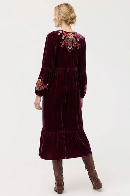 Johnny Was JWLA Anaya Velvet Bishop Sleeve Dress Petite J39625-9P