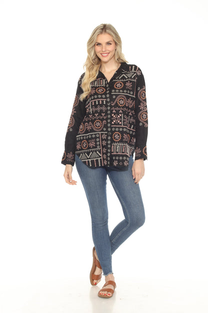 Johnny Was JWLA Faye Relaxed Linen Shirt J13024-1 *