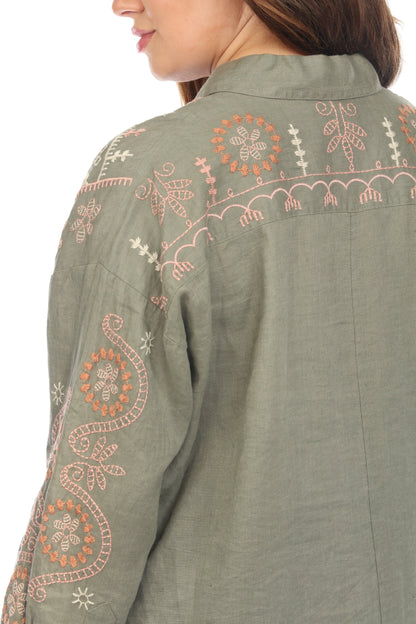 Johnny Was JWLA Faye Relaxed Linen Shirt J13024-1 *