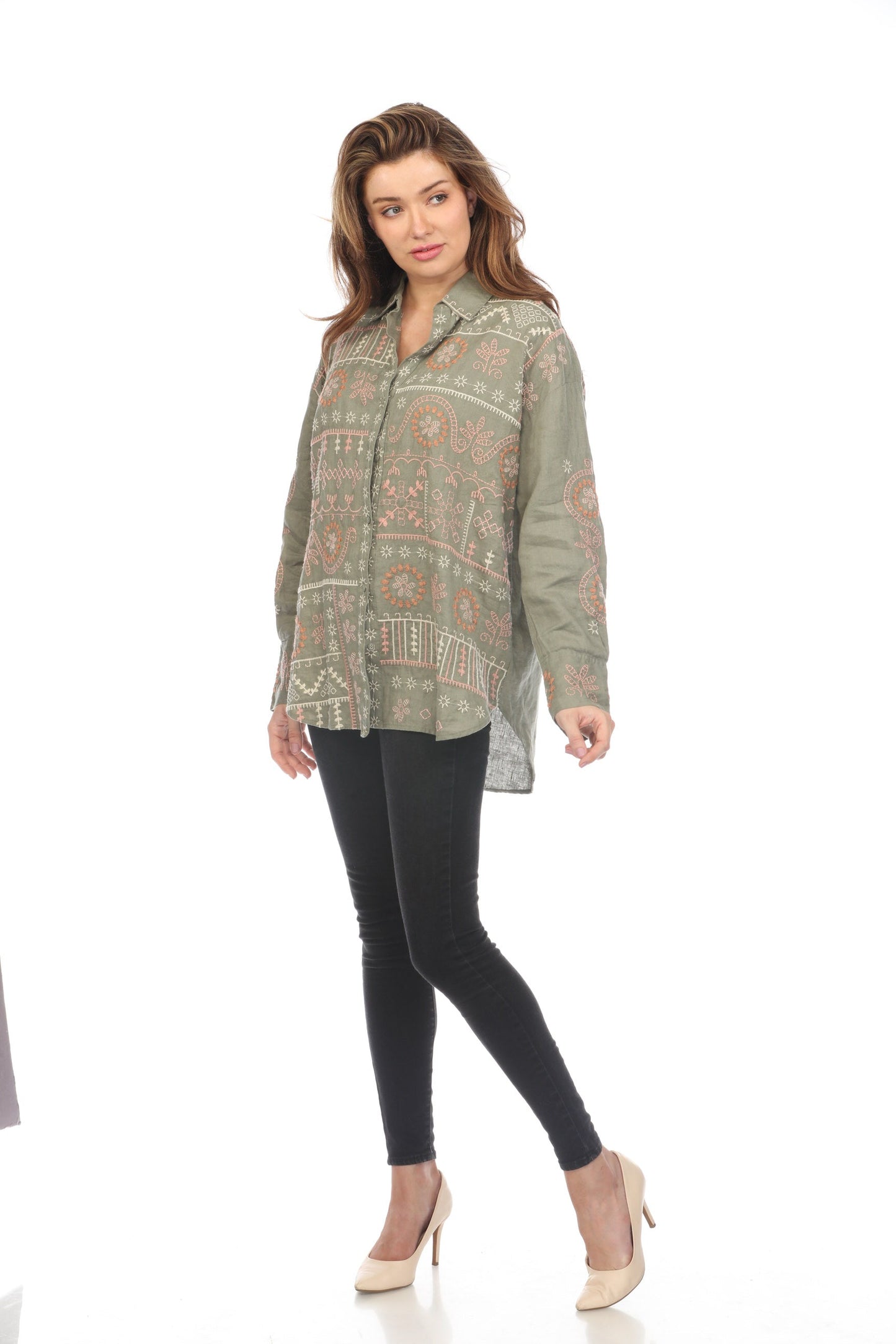 Johnny Was JWLA Faye Relaxed Linen Shirt J13024-1 *