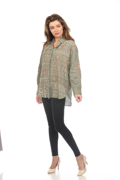 Johnny Was JWLA Faye Relaxed Linen Shirt J13024-1 *