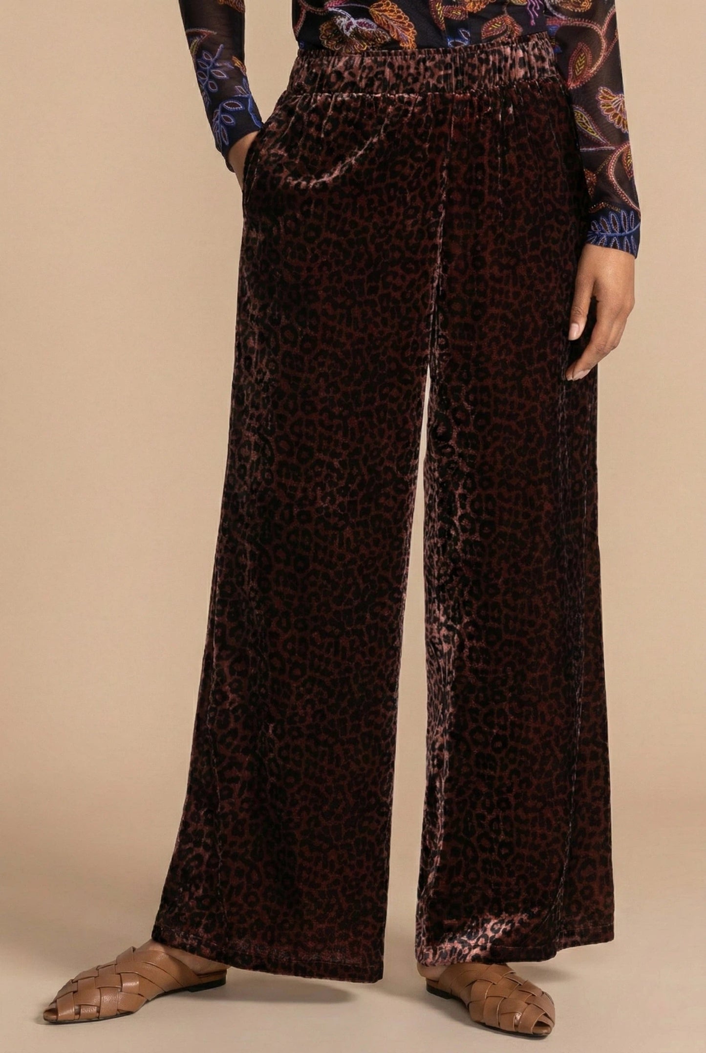 Johnny Was JWLA Brown Wide Leg Velvet Pant J65025-8