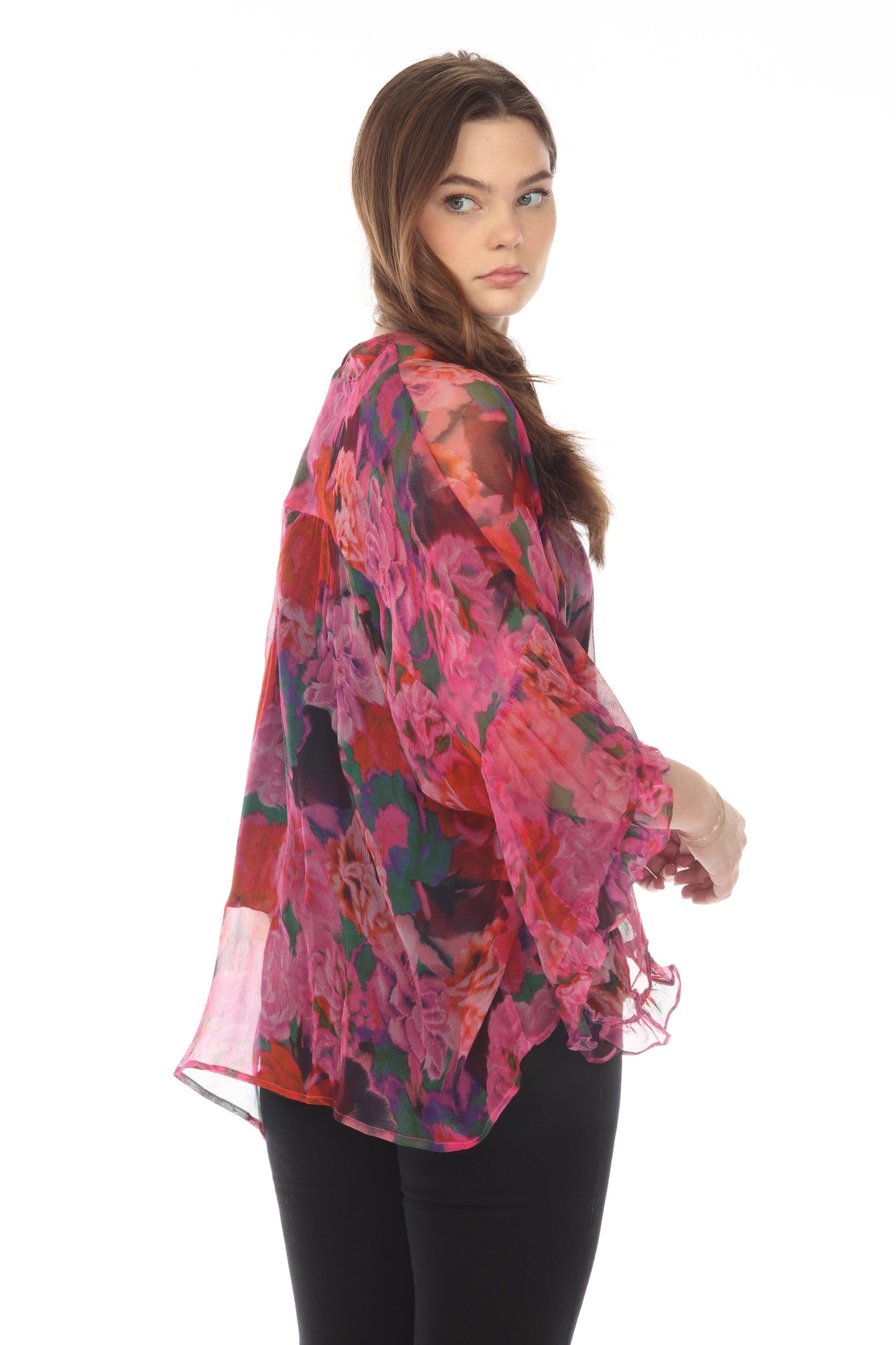 Johnny Was Jade Lars Silk Floral Button-Down Shirt L12322-O