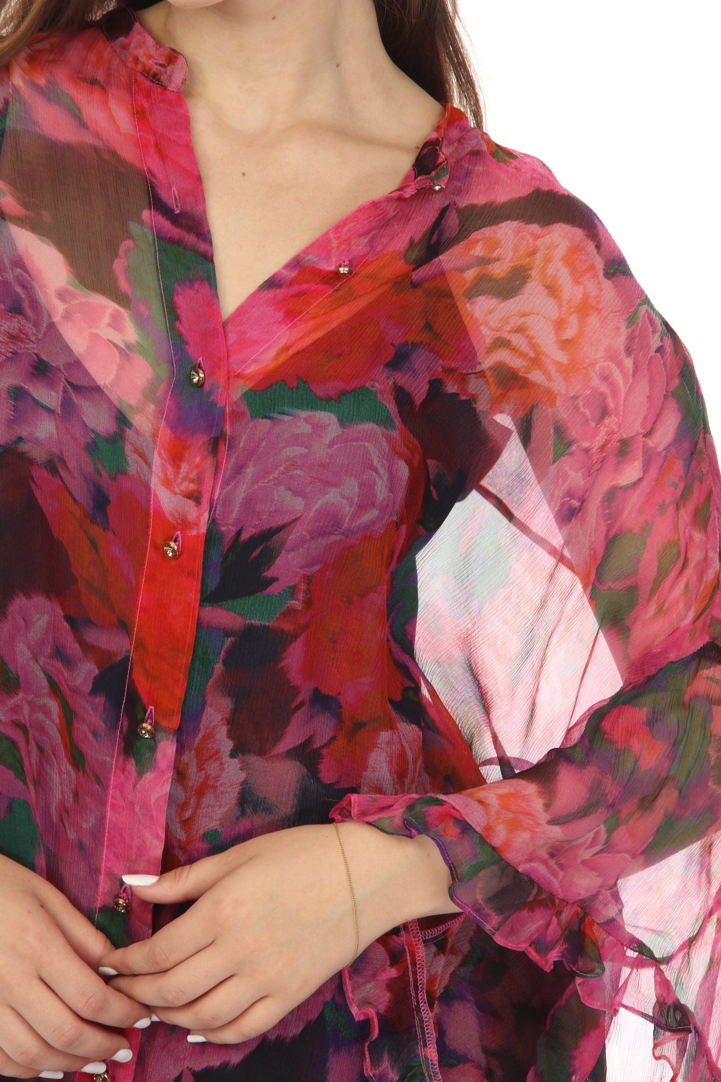 Johnny Was Jade Lars Silk Floral Button-Down Shirt L12322-O