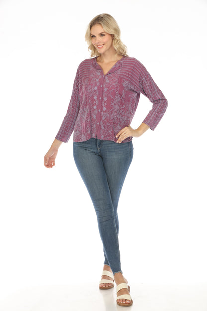 Johnny Was Martin Retreat Button Down Top C15423 *