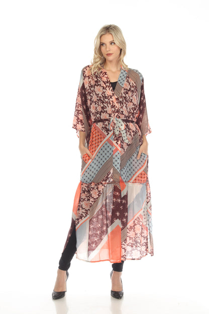 Johnny Was Roslyn Astrid Floral Belted Long Kimono Boho Chic C41722A6