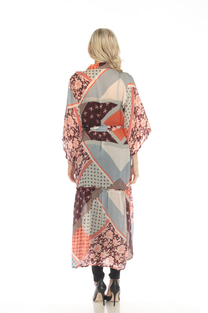 Johnny Was Roslyn Astrid Floral Belted Long Kimono Boho Chic C41722A6