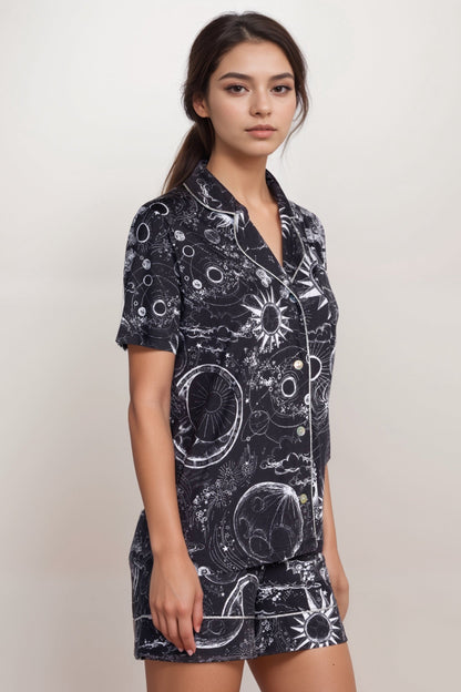 Johnny Was Black Mina The Short Pajama Set MS8424-M