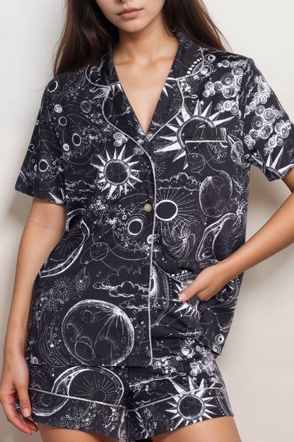 Johnny Was Black Mina The Short Pajama Set MS8424-M