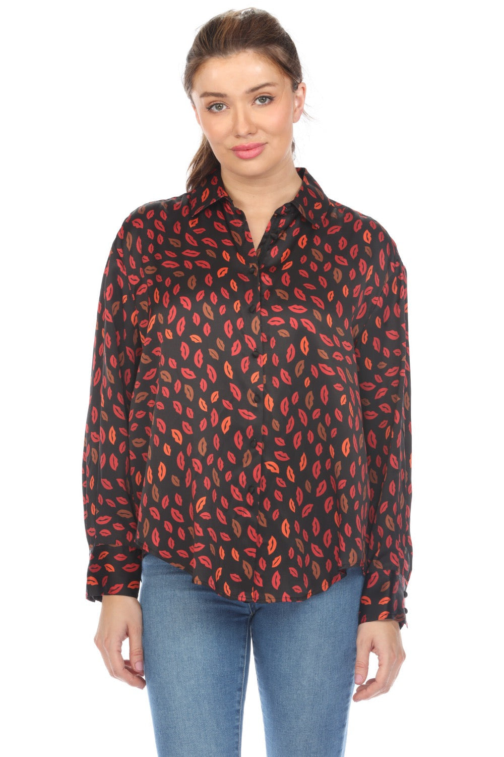 Johnny Was Workshop Amora Boxy Charmeuse Shirt W13523