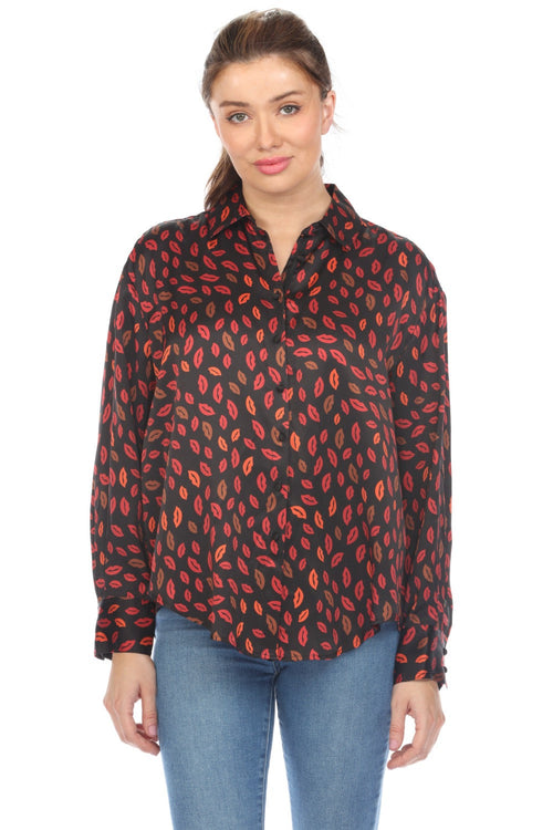 Johnny Was Workshop Amora Boxy Charmeuse Shirt W13523