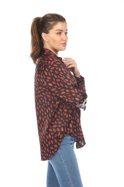Johnny Was Workshop Amora Boxy Charmeuse Shirt W13523
