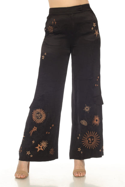 Johnny Was Workshop Estrella Wide Leg Cargo Pants Boho Chic W60723 *