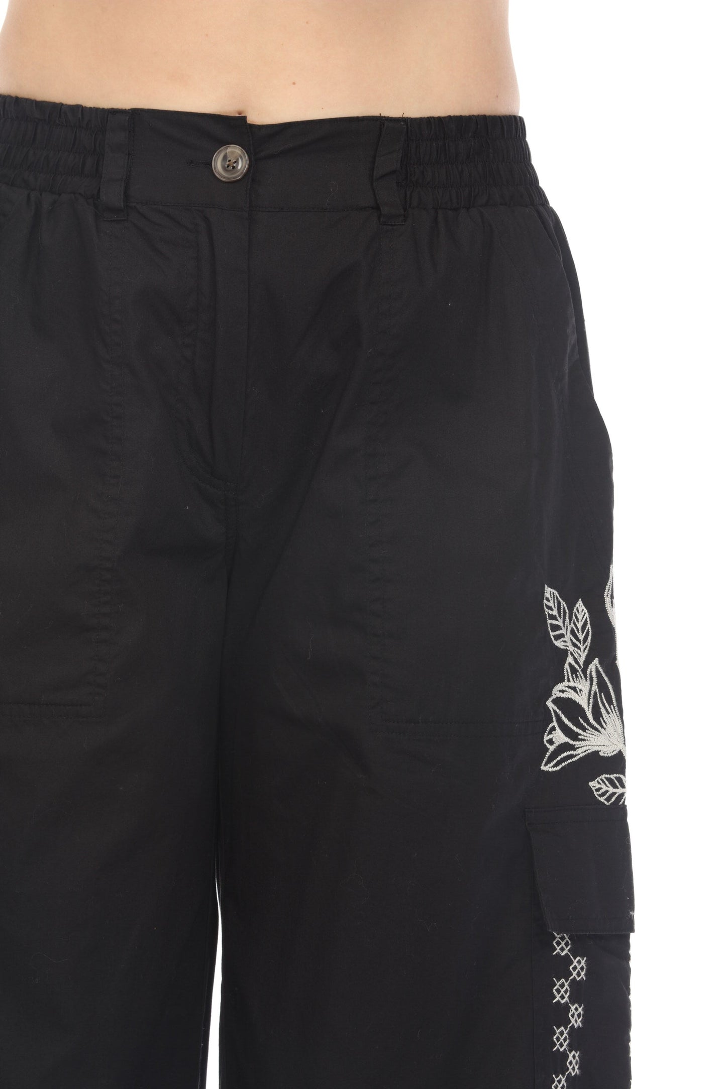 Johnny Was Workshop Malory Drawstring Hem Cargo Pants Boho Chic W61624 *