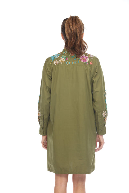 Johnny Was Workshop Gabriella Tuxedo Yoke Shirt Dress W32423-E *