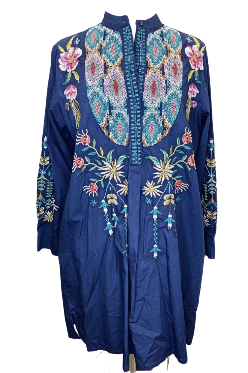 Johnny Was Workshop Gabriella Tuxedo Yoke Shirt Dress W32423-E *