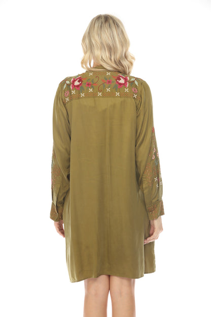 Johnny Was Workshop Vivana Embroidered Shirt Dress W27823