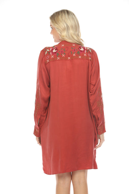 Johnny Was Workshop Vivana Embroidered Shirt Dress W27823
