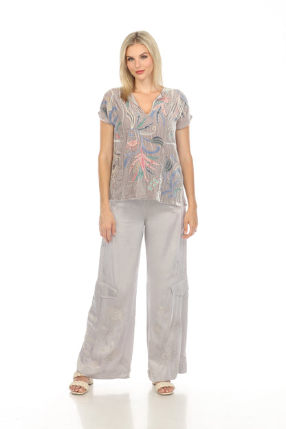 Johnny Was Workshop Estrella Wide Leg Cargo Pants Boho Chic W60723 *